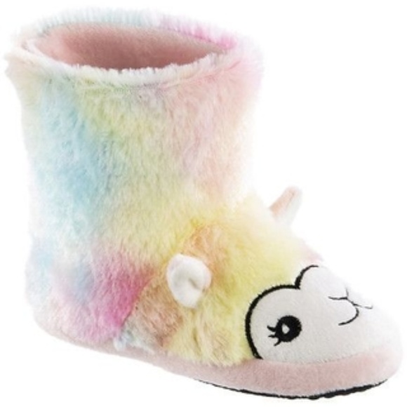 Llama Slippers Totes Boots Alpaca Toasties Rainbow - Picture 1 of 6